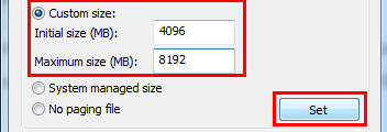 Set min and max disk size