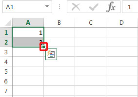 autofill sequential numbers in excel 2016