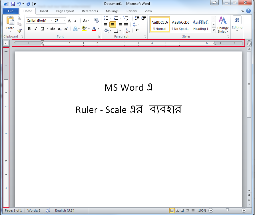 ruler microsoft word