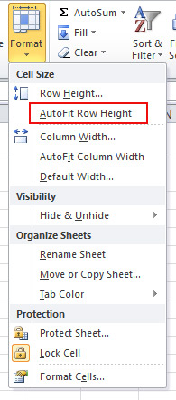 Auto Fit- Row Height in Excel