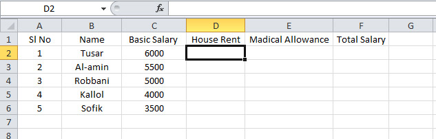 Basic Salary Format in Excel
