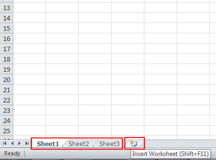 Insert Worksheet in Excel