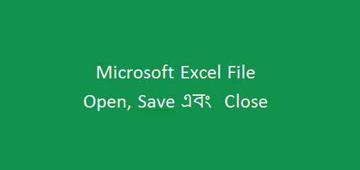 Microsoft Excel File Open Save Close