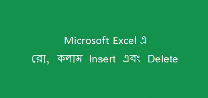 Row Column Insert and Delete in Microsoft Excel