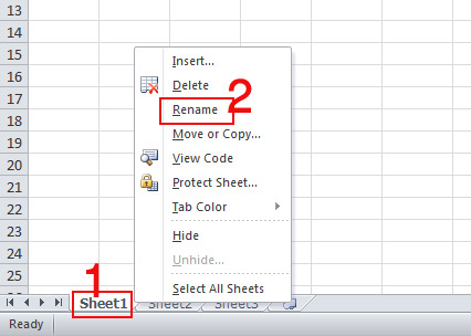 Sheet Rename in Excel