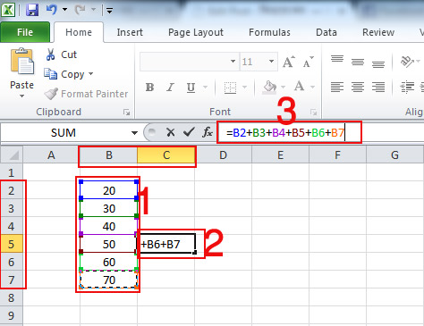 Use of Addition in Excel