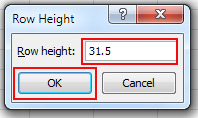 Use of Cell Height Option in excel