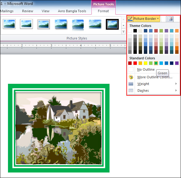 Use of Clip Art Style in MS Word 2