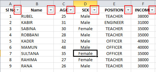 Use of Data Sorting in Excel 1