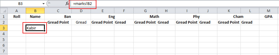 Use of Formula for Connected Two Sheet in Excel 3