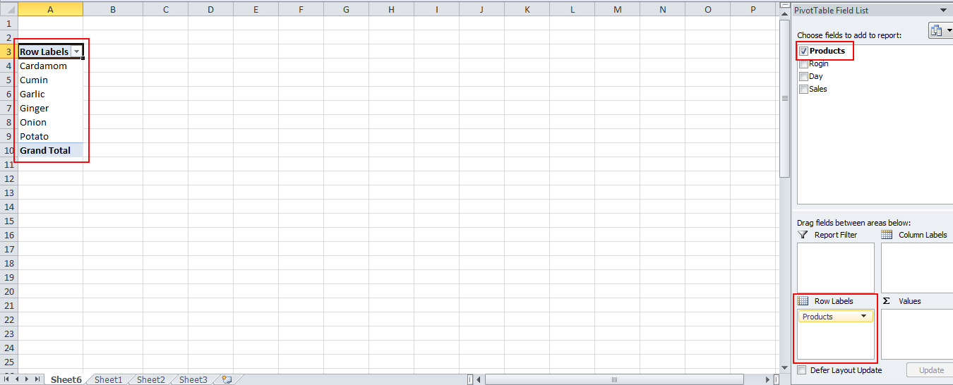 Use of Pivot Table Field List in Excel