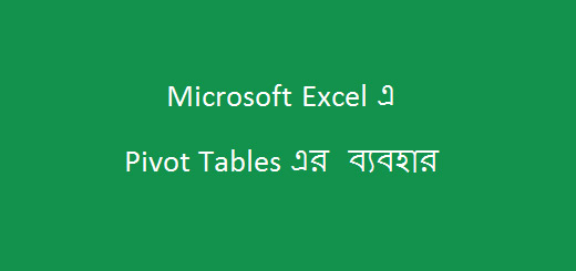 Use of Pivot Table in Excel