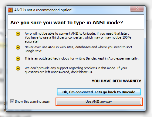 Set Avro to Use ANSI anyway