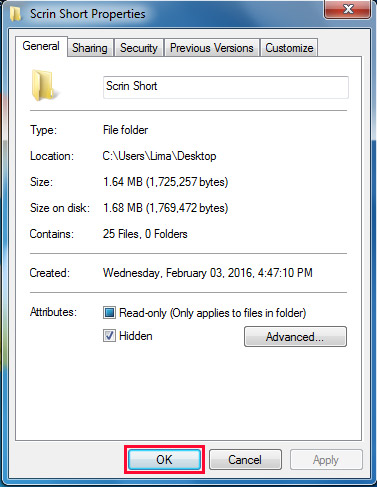 After Select the Confirm Hidden Folder or Sub Folder 
