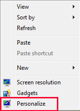 Click Right Baton in Mouse for Open Personalize