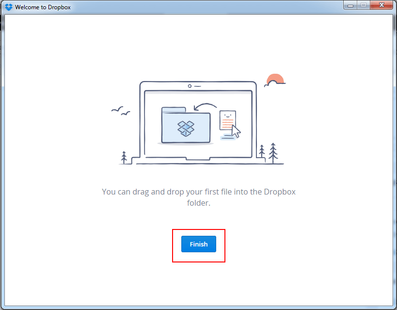 Click the Finish Option and All Complete on Dropbox Account