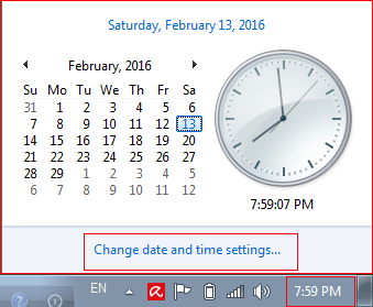 Click the Time in Task bar 