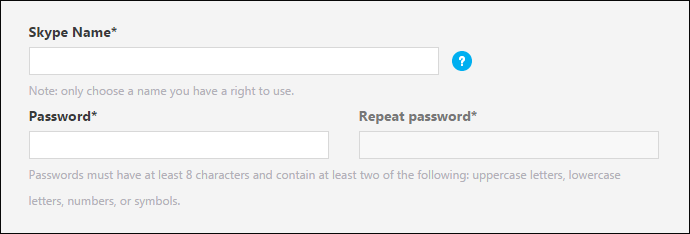 Data Put for Skype Name and Password