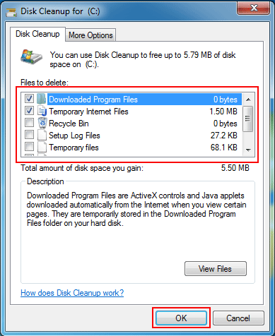 Select File of C Drive for Cleanup