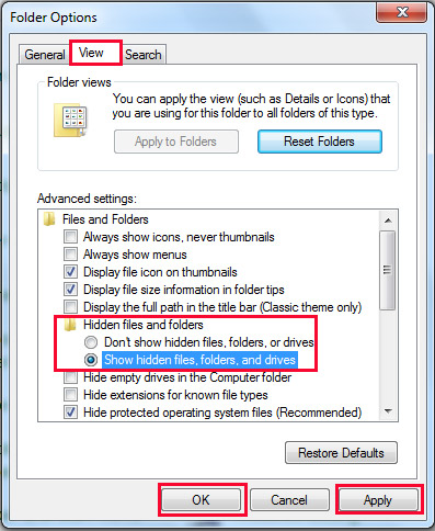 Use of Folder Option for Unhide Folder