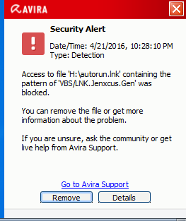 Security Alert from Avira
