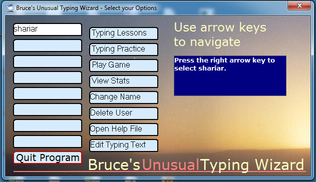 Bruce's typing software