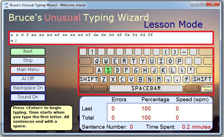 Bruce's Unusual typing Wizard