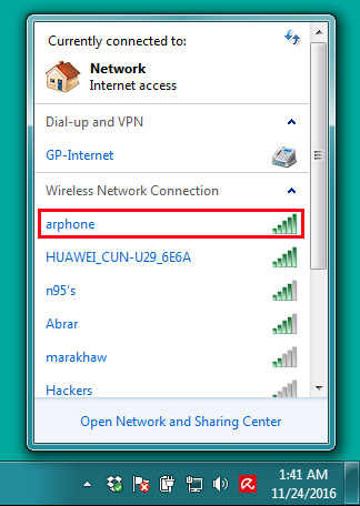 wireless network connection