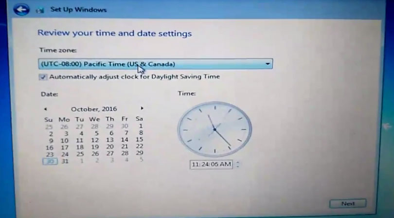 Set windows date and time