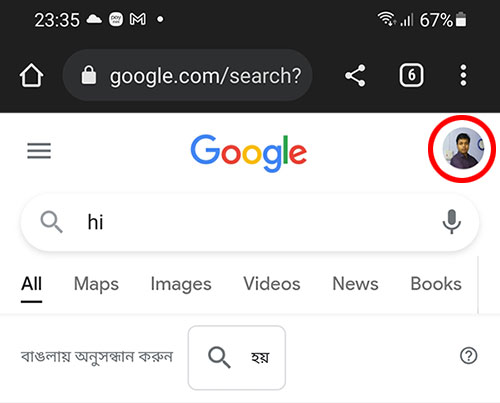 google account in android chrome browser