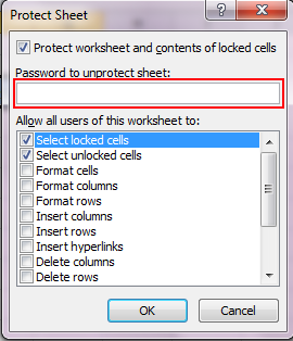 Excel এ Protect Sheet 