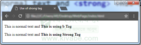 Use of strong tag