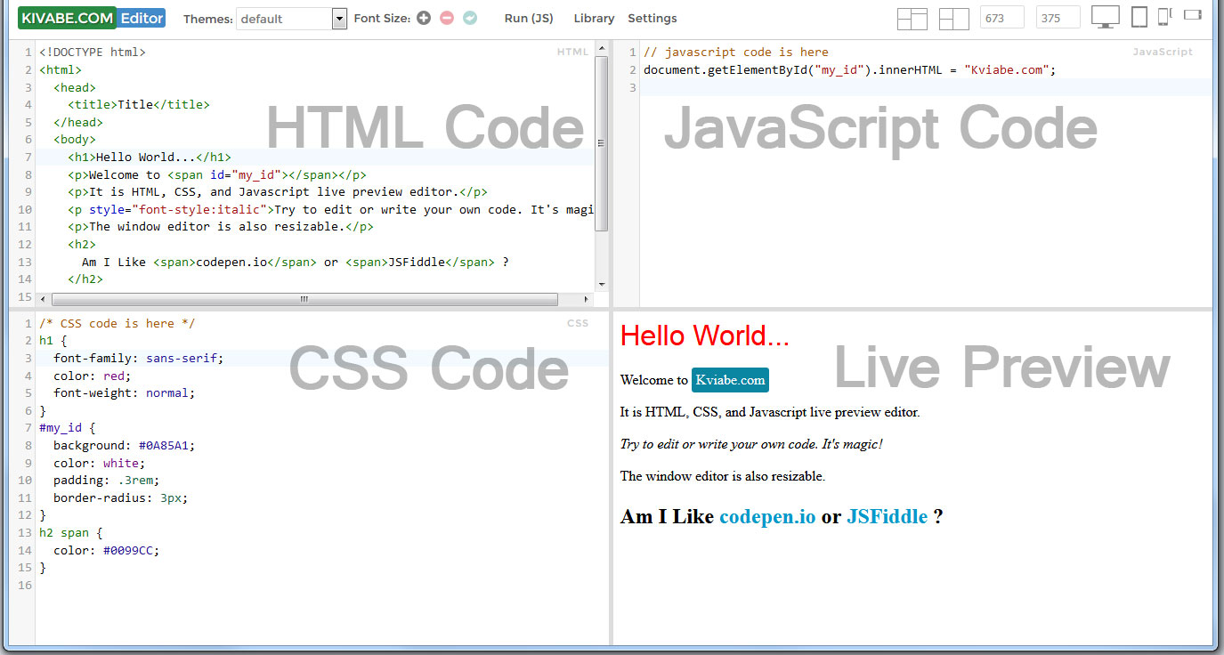 live code editor