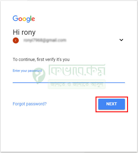 gmail password