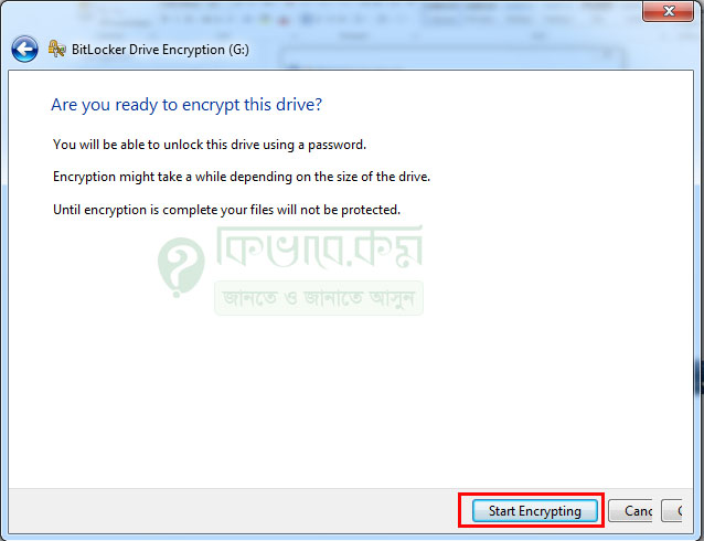 click to start encrypting