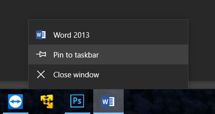 Right click and Pin to taskbar