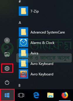 click to windows 10 setting