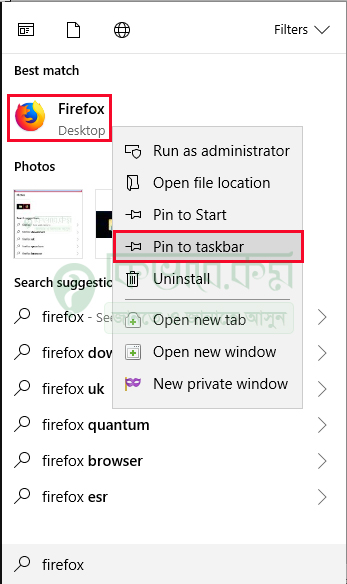 pin to taskbar