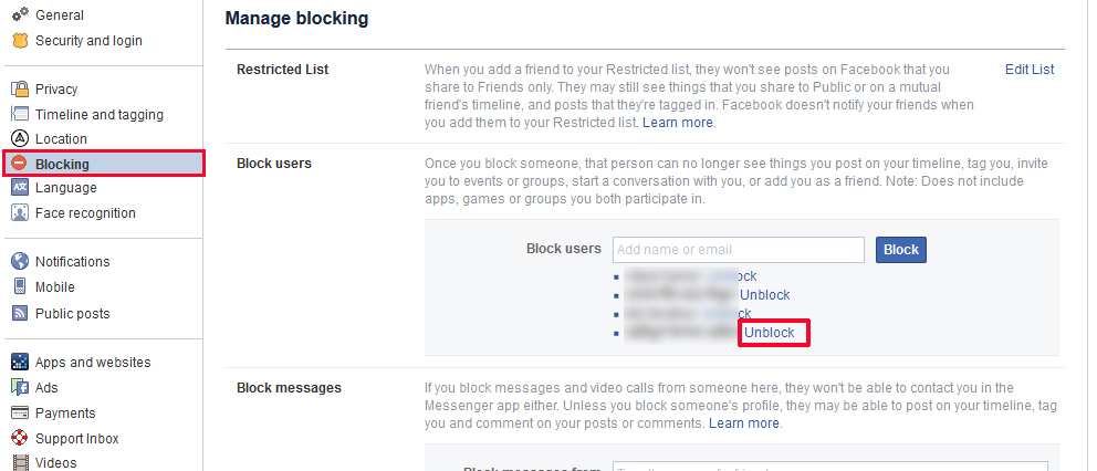 click to blocking