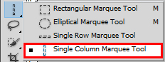 single column marquee tool