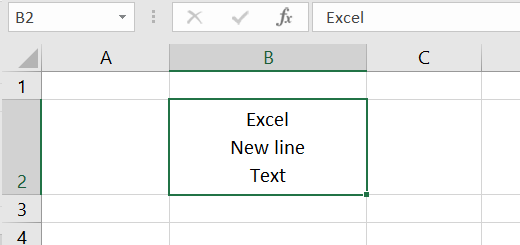 Excel New line Text