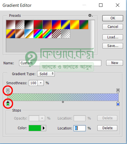 Photoshop Gradient Editor