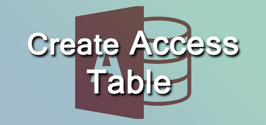 Create Access data table