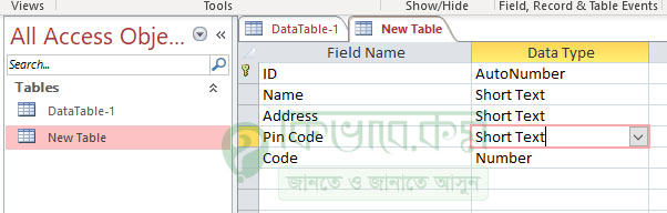 Table Field Name
