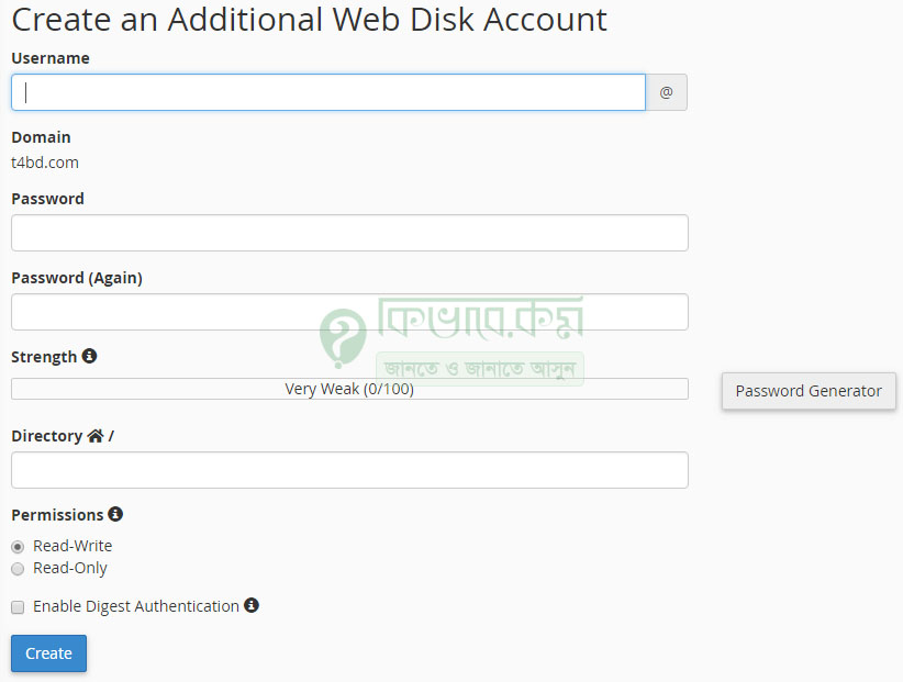 Web Disk Account