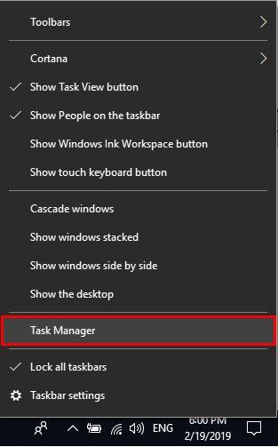 Click to Task Manager