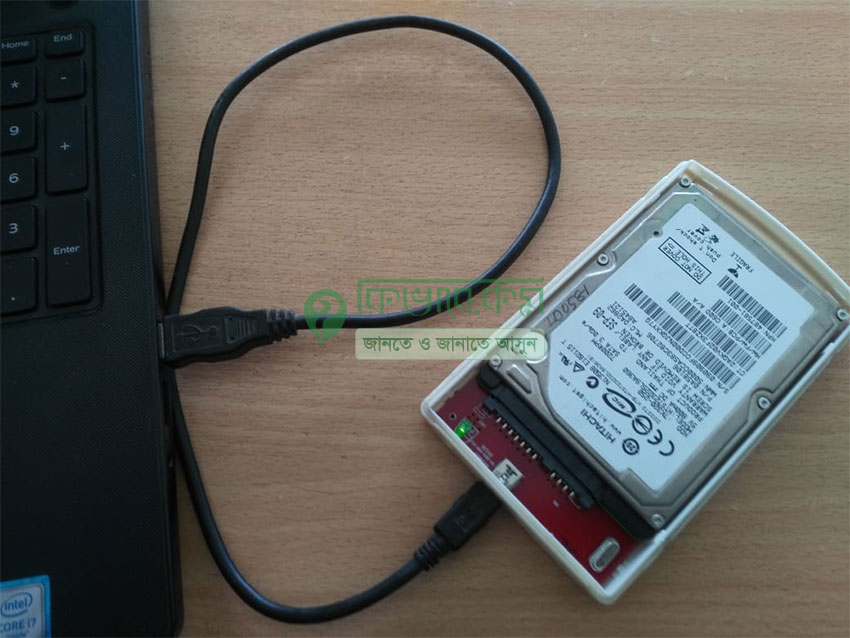 Portable hard Disk Connects to Laptop
