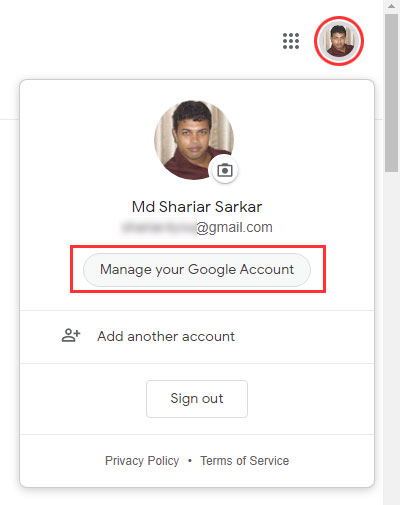 google account settings
