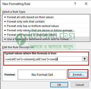 new Formatting Rule with condition