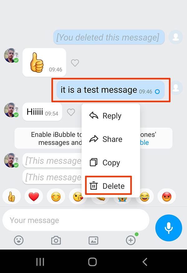 IMO Message Delete